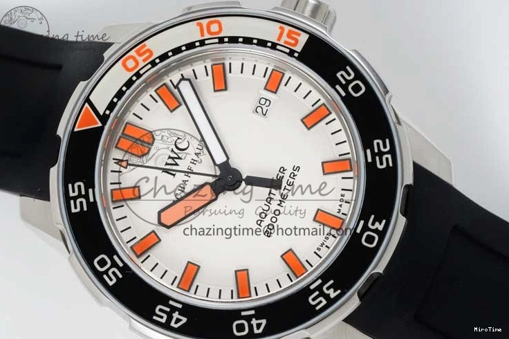MIROTIME 0429 Aquatimer Automatic SS RSF 1:1 Best Edition White Orange Dial on Black Rubber Strap A Supportive 7069